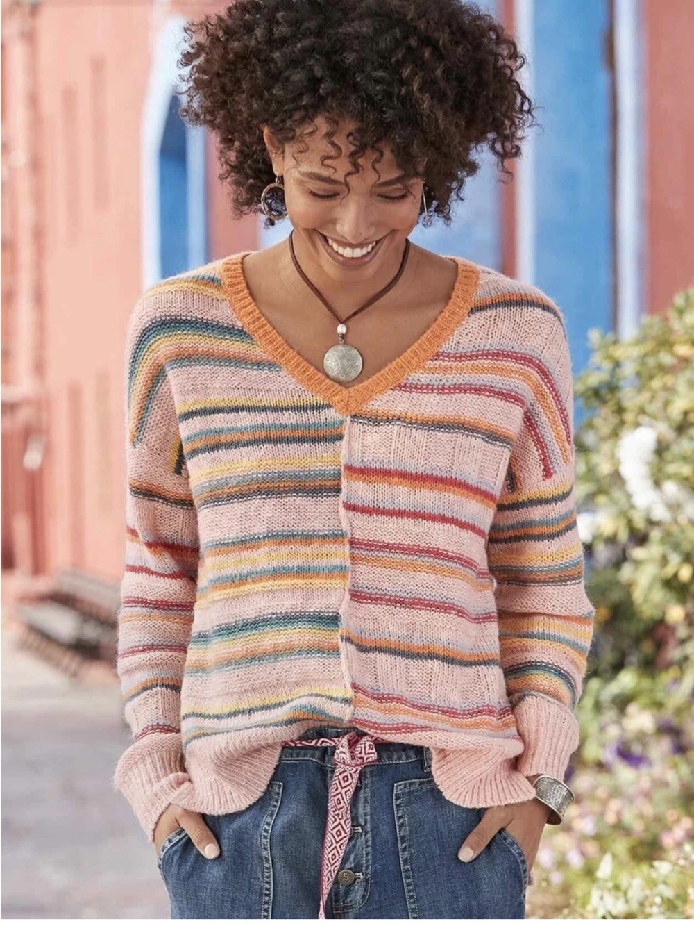 Sundance Symphony Stripes V-Neck Sweater